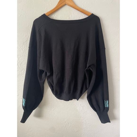 NWOT Butterfly Pearl Button Cardigan Plus Fairygrunge Whimical Kidcore Spring 3X - Picture 4 of 7